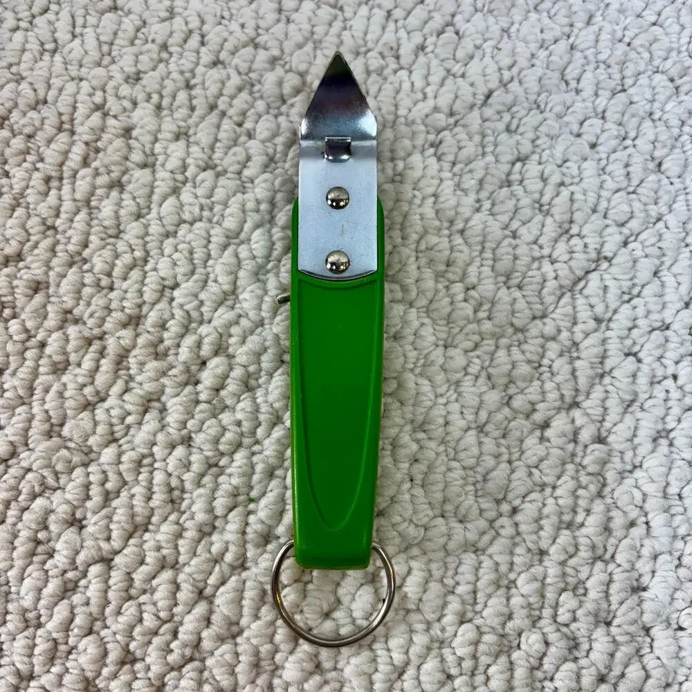ECKO Deluxe Beverage Boy Opener Green Plastic Pop Out Corkscrew Vintage USA Made